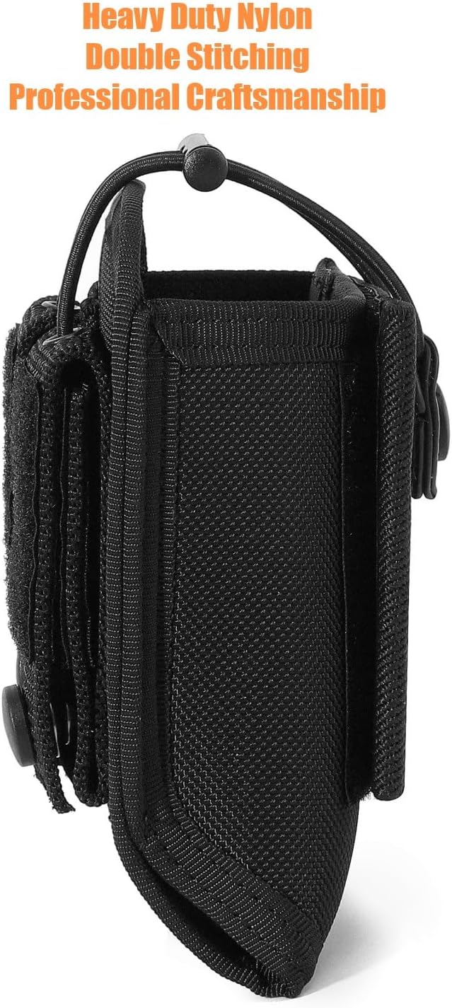 Universal Radio Holder Two Ways Radio Holster Walkie Talkies Pouch Duty Belt Nylon Case with Adjustable Elastic Flap