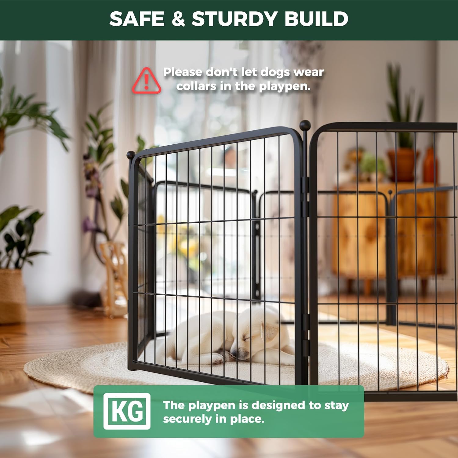 Homeplus Unleashed Indoor Dog Playpen - Stress-Free and Safe Play, Heavy Duty 24 Inch 6 Panels Dog Pen for Puppy and