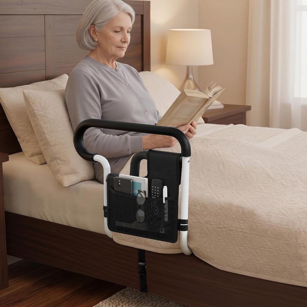 Bed Rails for Elderly Adults Safety, Adjustable Bed Rail for Elderly, Bed Assist Rail for Senior with 2 Bag, Fit Most