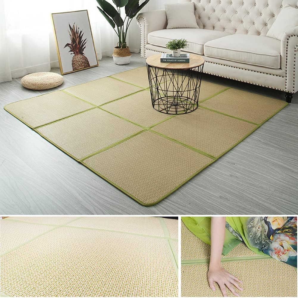 71'' x 71'' Japanese Tatami Mat Igusa Tatami Mattress 0.47'' Thick | Japanese Floor Mattress Rattan Non-Slip