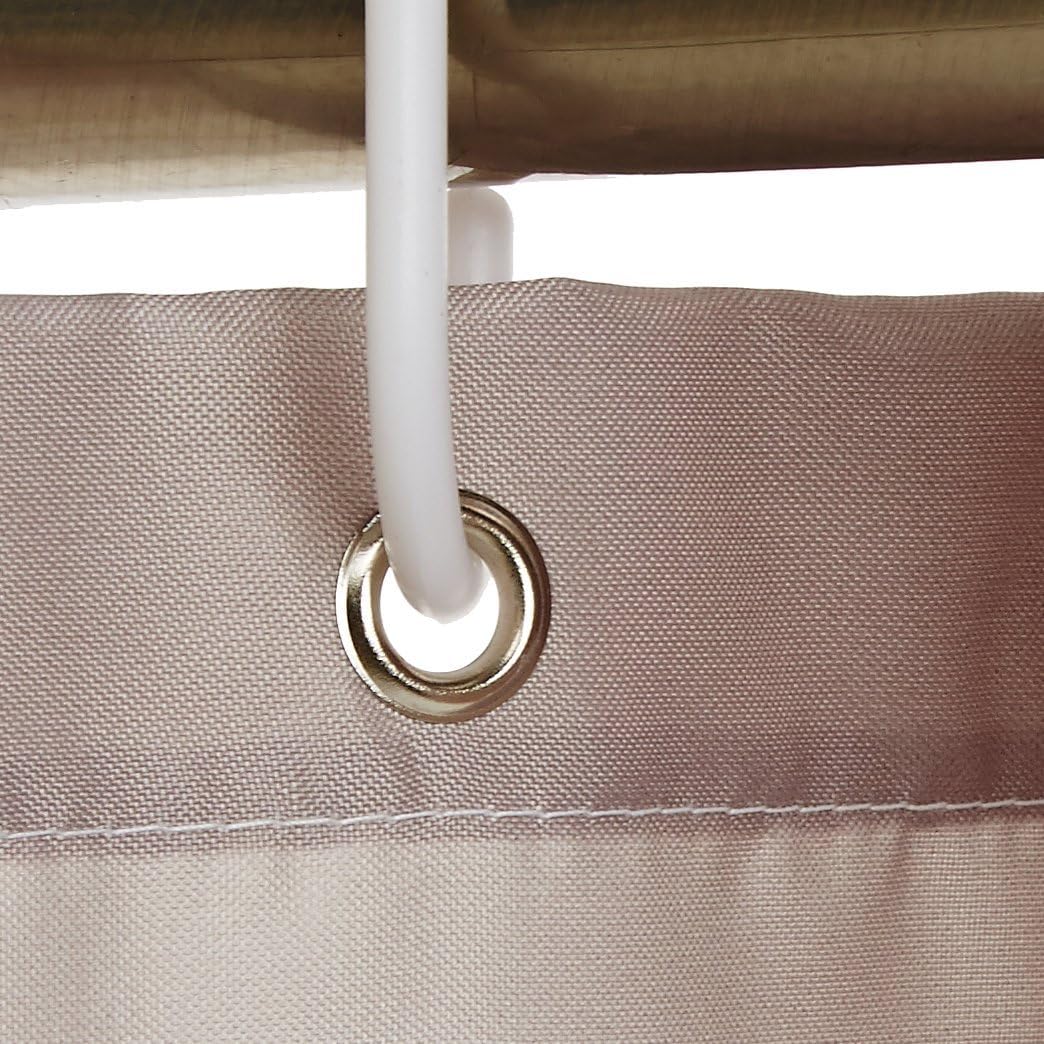 Bathroom Shower Curtain, Water Resistant Fabric with Rust Proof Grommets & Hooks, Weighted Hem, Machine Washable
