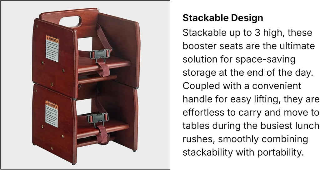 Mahogany Wooden Raised Restaurant Chair for Smaller Guests
