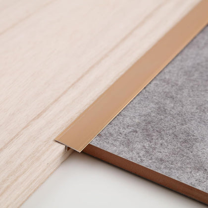 Aluminum T Molding Floor Transition Strip, T Moulding for Laminate Flooring Planks, Vinyl Floor Transition, Rubber