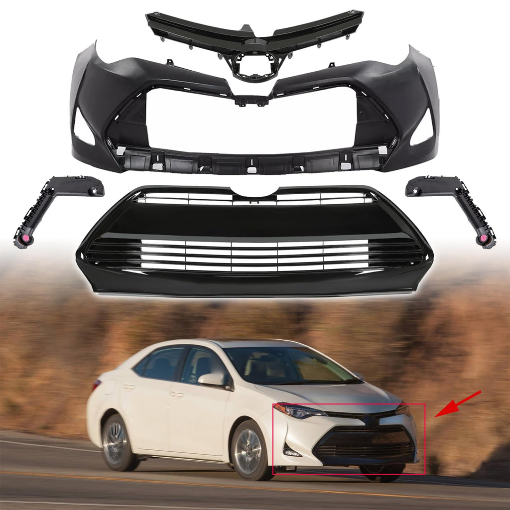 Front Bumper Body Kit Fit For 2017 2018 2019 Toyota Corolla L LE XLE CE