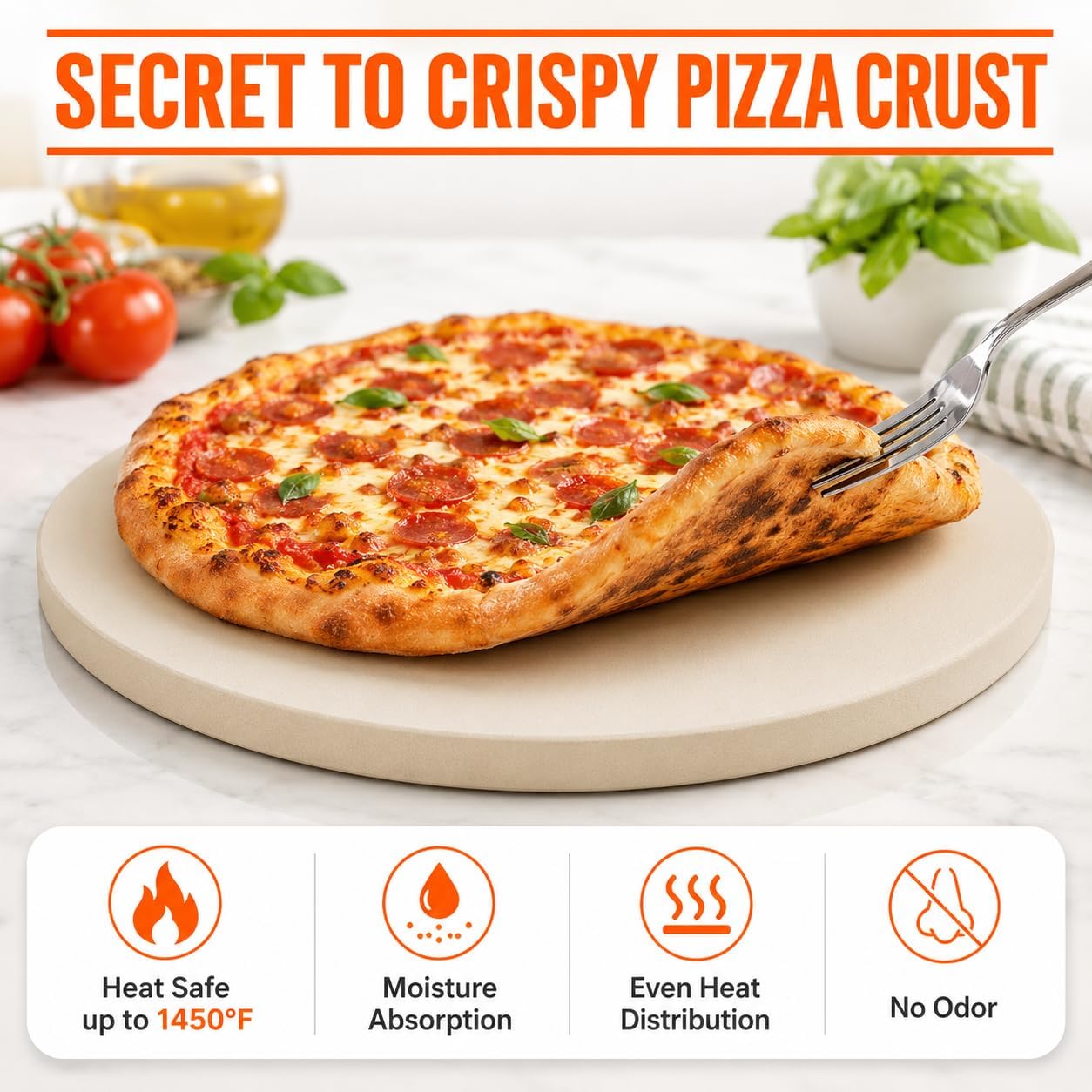 15 Inch Round Cordierite Pizza Stone for Oven and Grill