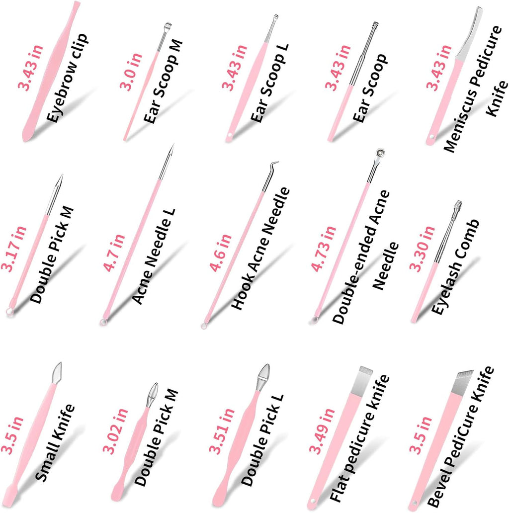 Manicure Set Nail Clippers Set Pedicure Kit, 26-Piece Pink