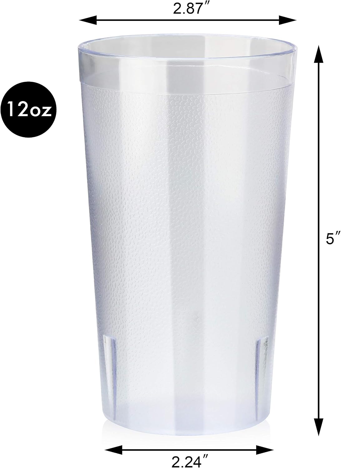 Restaurant-Grade Beverage Tumblers (Clear (Set of 12), 12 oz)