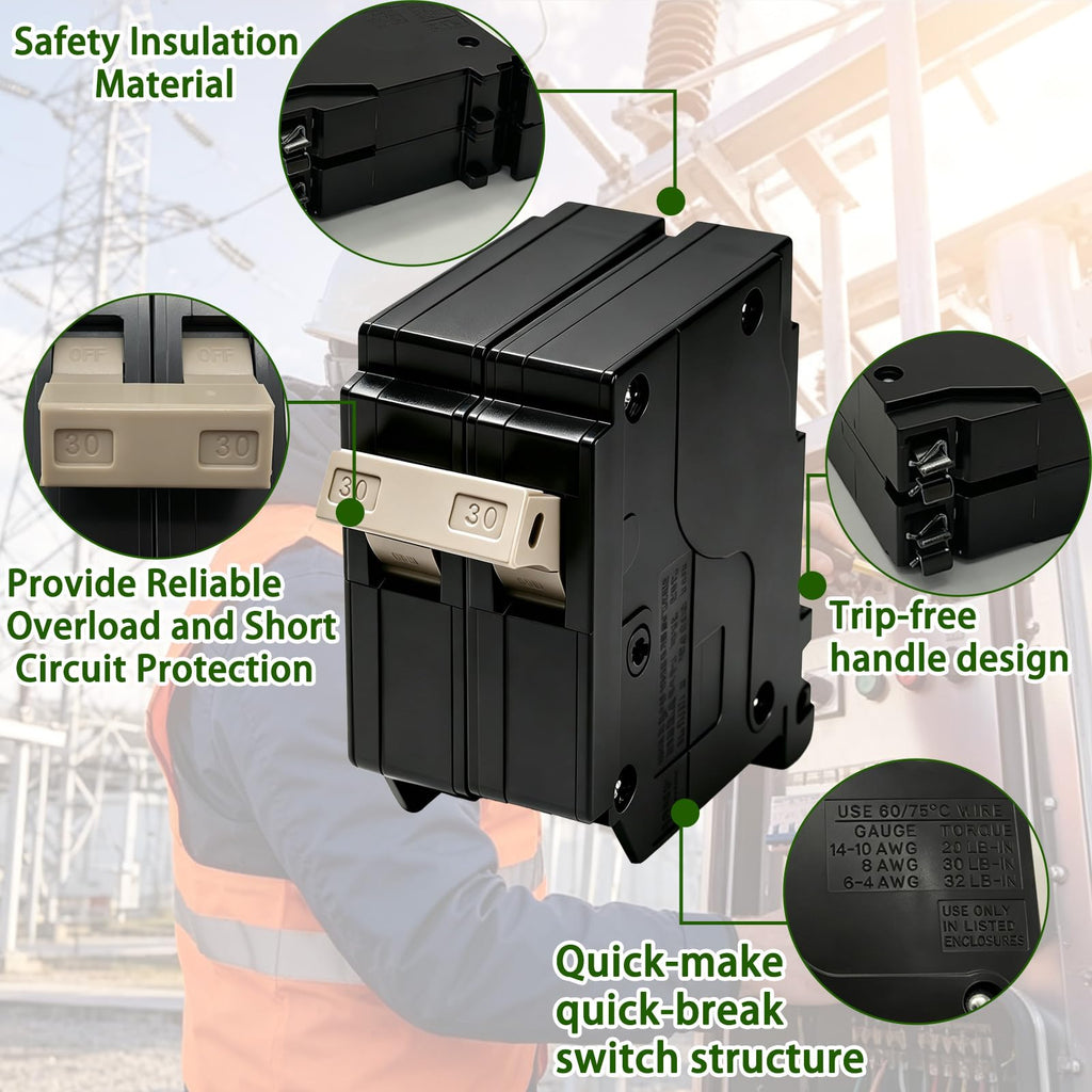 2100 100 A 2 Pole Plug-On Circuit Breaker, Type 3/4-In Molded Case Breaker