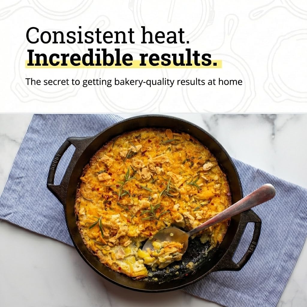Pre-Seasoned Cast Iron Baker's Skillet, 10.25 Inches