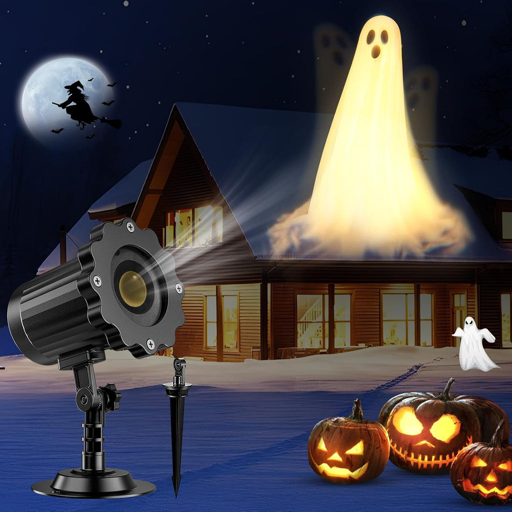Halloween Projector Lights Outdoor,3D Dynamic Ghost Decorations Light,2026 Upgraded Clearer Ghost HD Patterns,Night