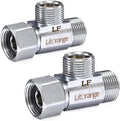 Lead-Free Brass 2 PCS 3/8 Inch Angle Stop Add-A-Tee Compression Tee Valve