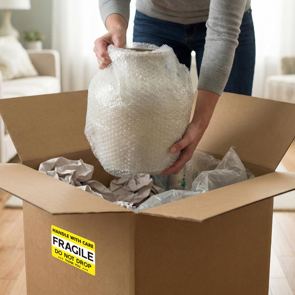 120 PCS 6" × 4" Fragile Shipping Stickers Do Not Drop Labels