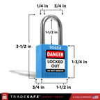 Lockout Locks, 10 Blue Loto Locks Keyed Different, 2 Keys Each