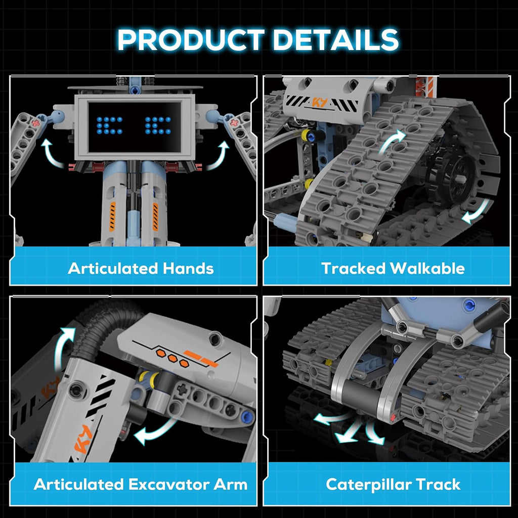Robot Building Kit with APP/Remote Control STEM Gifts for Boys Age 8-16,Technic Coding Robotic Toys for Kids