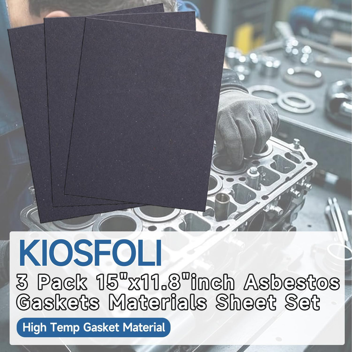 0.5mm Non-Asbestos Gasket Material - 3 Pcs 15"x11.8"inch