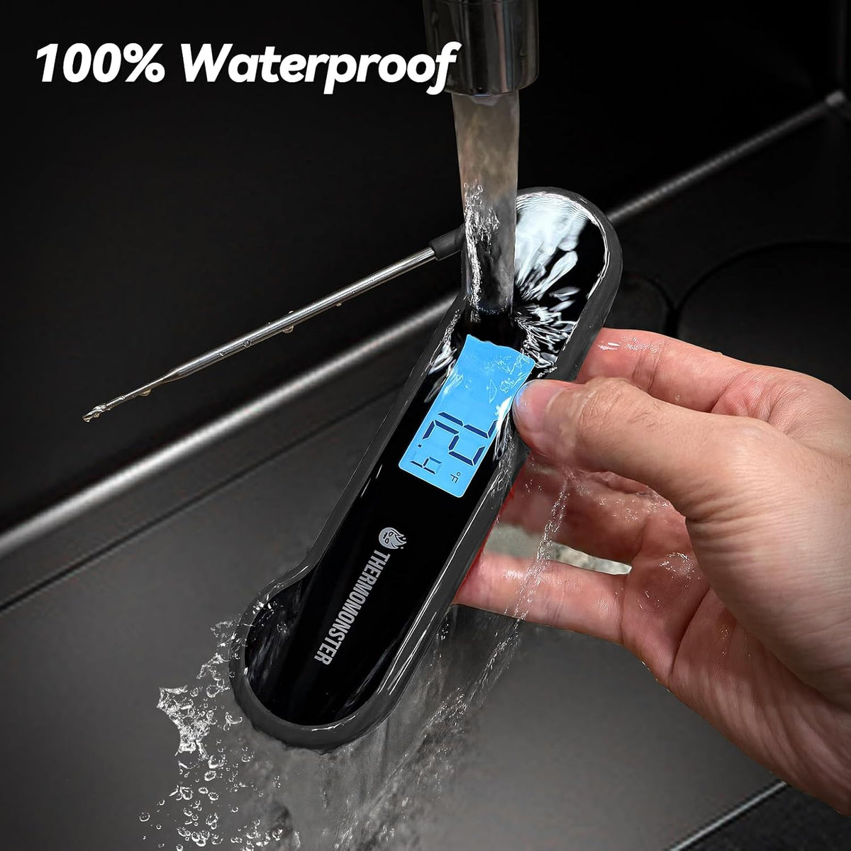 0.5 Sec Instant Read Meat Thermometer Digital for Cooking, Black