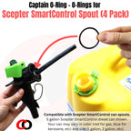 Captain O-Ring – Replacement O-Rings for Scepter SmartControl Gas Can Spout (4 Pack)