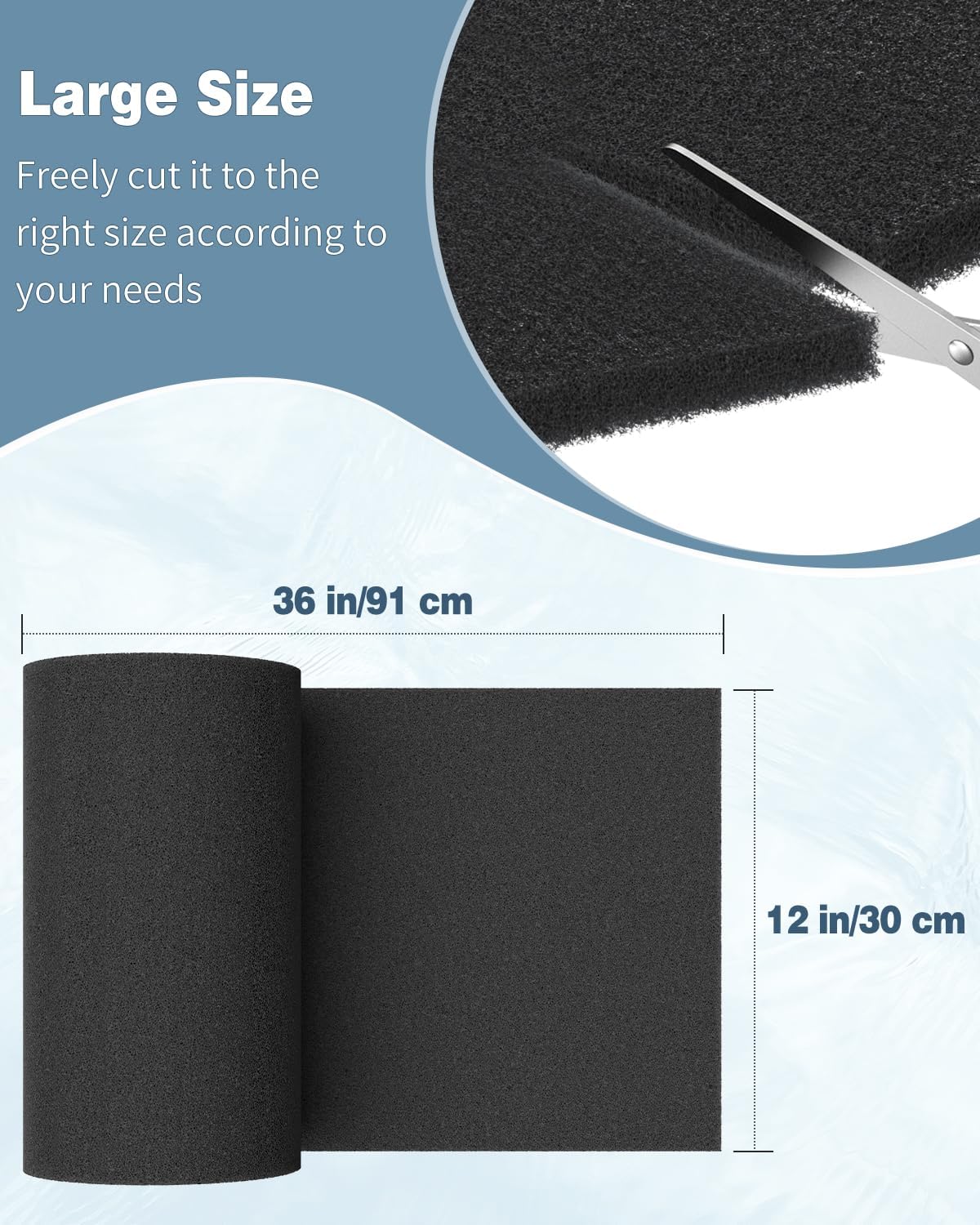 Aquarium Filter Media Pad for Fish Tank Filters Aquarium Filter Media Sponge Filter Floss Roll for Sumps Ponds