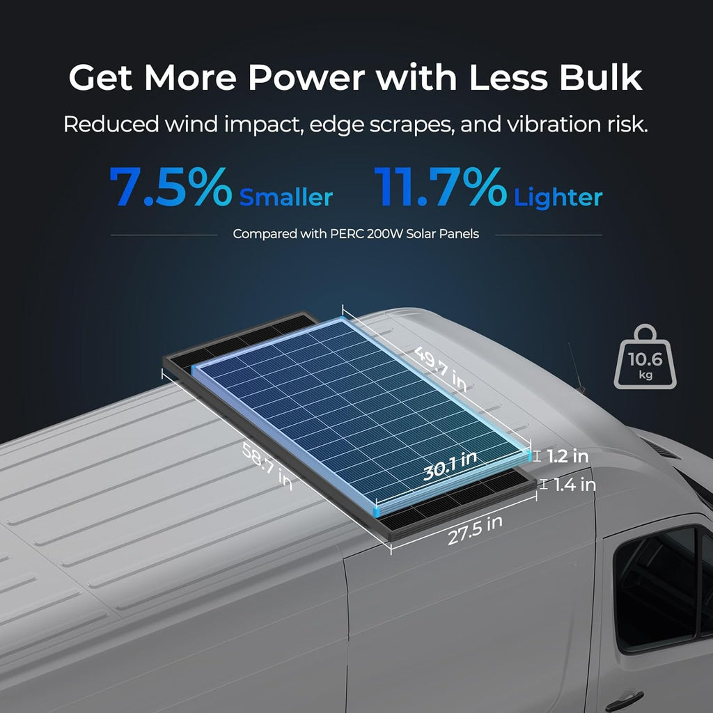 Solar Panels 200 Watt, N-Type Solar Panel 25% High-Efficiency 16BB | 200W Solar Panel for 12V/24V Battery Systems