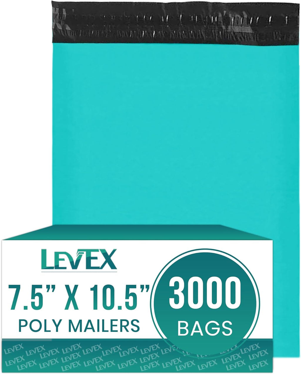 #2 7.5x10.5 [3000 Pack] Teal Poly Mailers Shipping Bags, Strong Mailing Envelopes, Multipurpose Mailers, Waterproof &