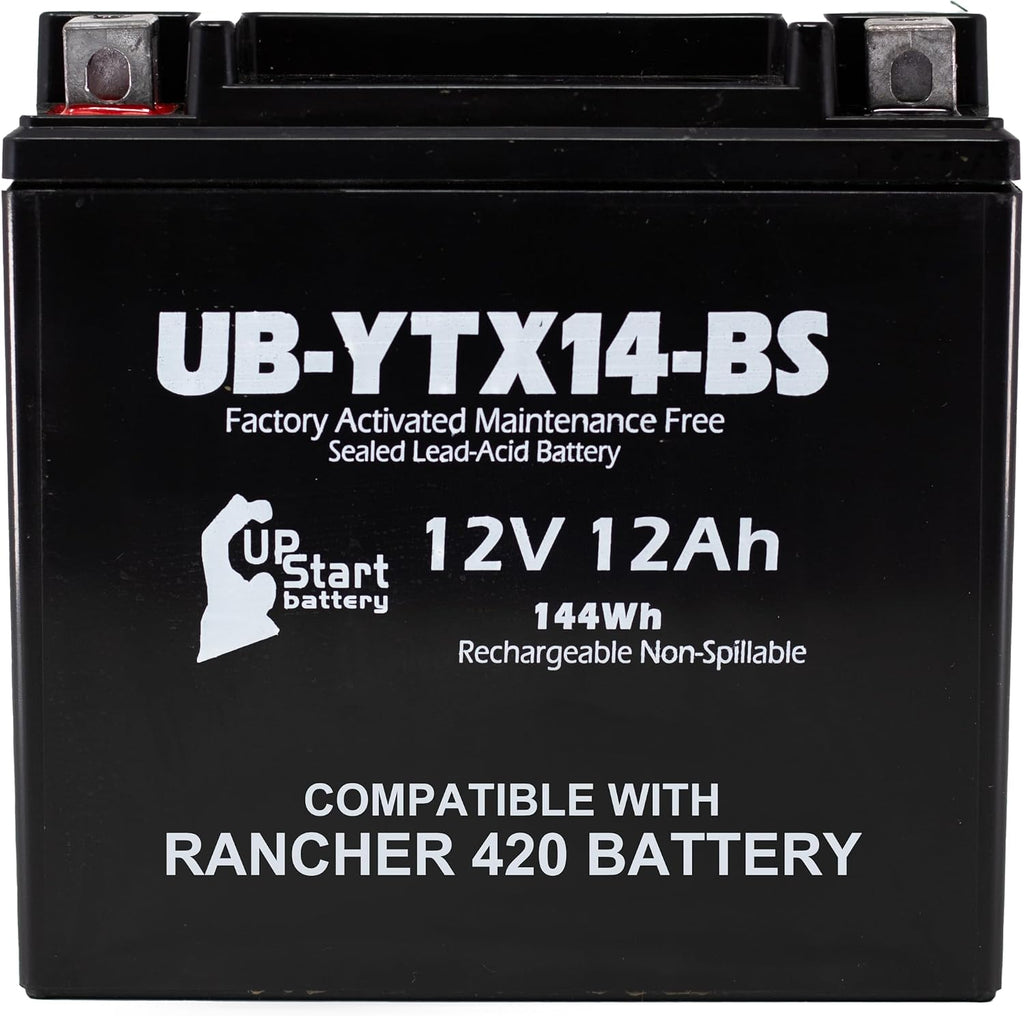 YTX14-BS 12V 12Ah Replacement for Honda Rancher 420 Battery