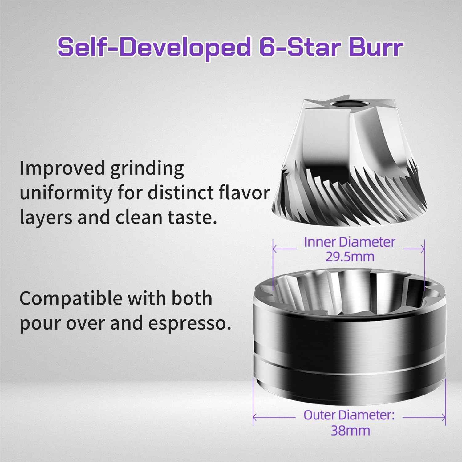 AURORA Portable Electric Coffee Grinder, Rechargeable Burr Coffee Grinder 140 Precise Settings for Espresso to French