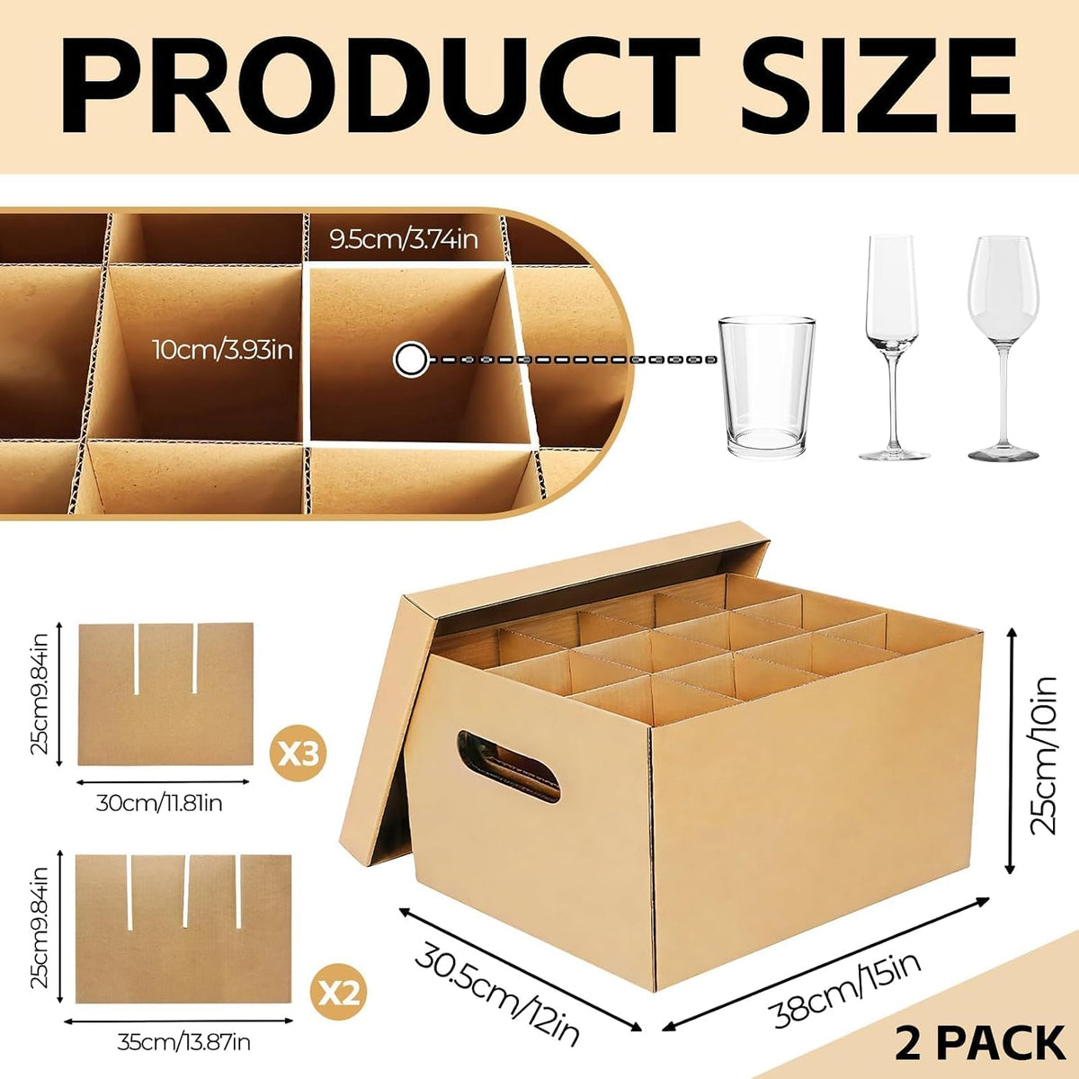 Wine Glasses Moving Boxes, Glass Packing Boxes, Kitchen Storage Kit