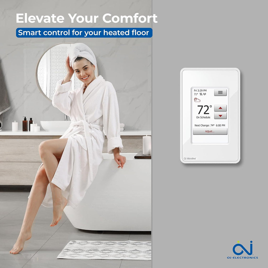 Electric Radiant Floor Heating Thermostat, WiFi Programmable Thermostat with GFCI, Dual Sensing, Dual Voltage, with