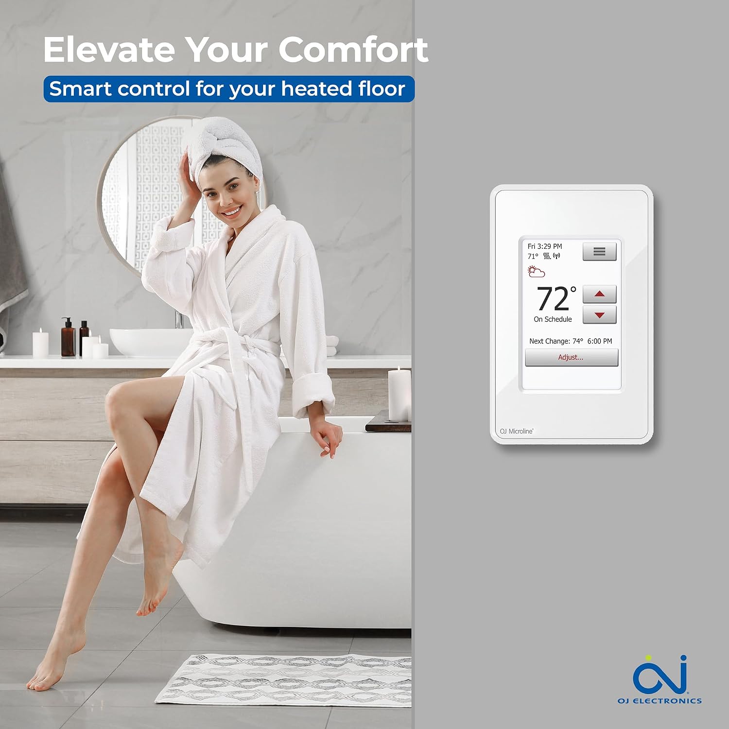 Electric Radiant Floor Heating Thermostat, WiFi Programmable Thermostat with GFCI, Dual Sensing, Dual Voltage, with