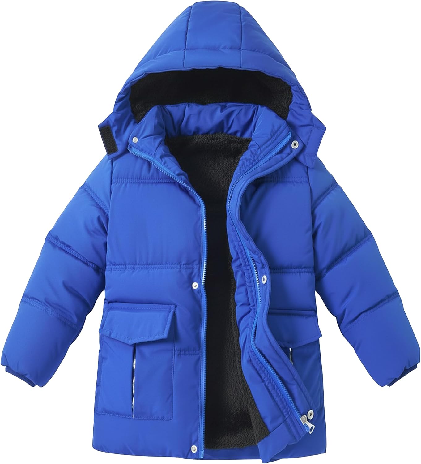 6-12 Years Boys Winter Coat Kids Warm Jacket Wind Water-Resistant Puffy Coats Outwear Toddler Hood Fleece Inner