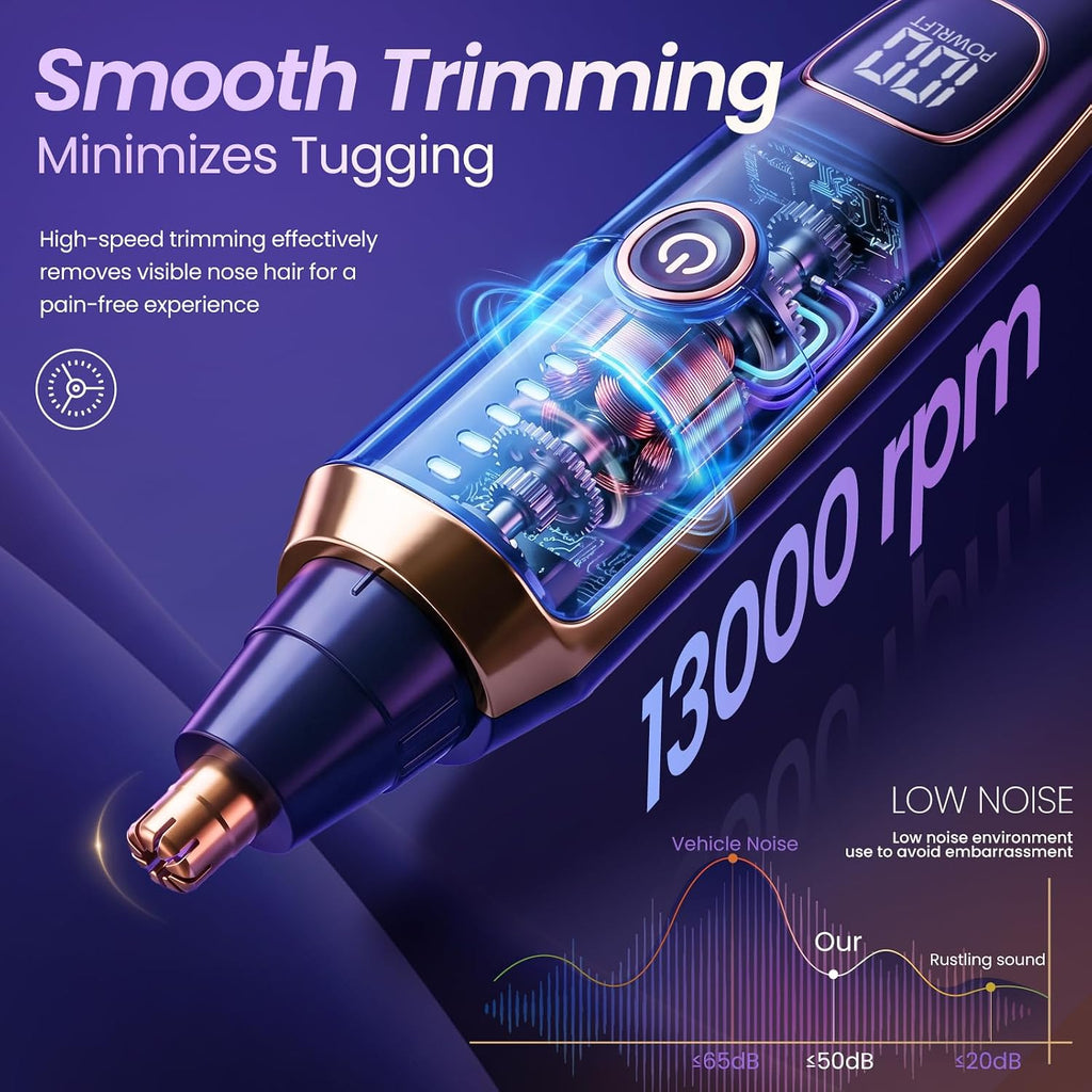 Nose and Ear Hair Trimmer for Women Men,2 in 1 LED Display Eyebrow Hair Trimmer with USB Rechargeable,2026 Portble