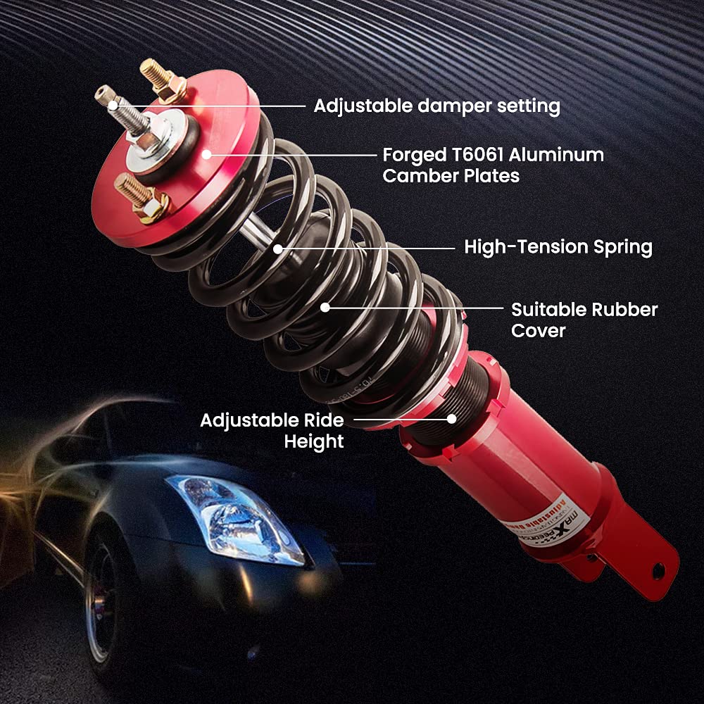 Coilover for Honda Civic 1988-2000, Red Damper Adjustable