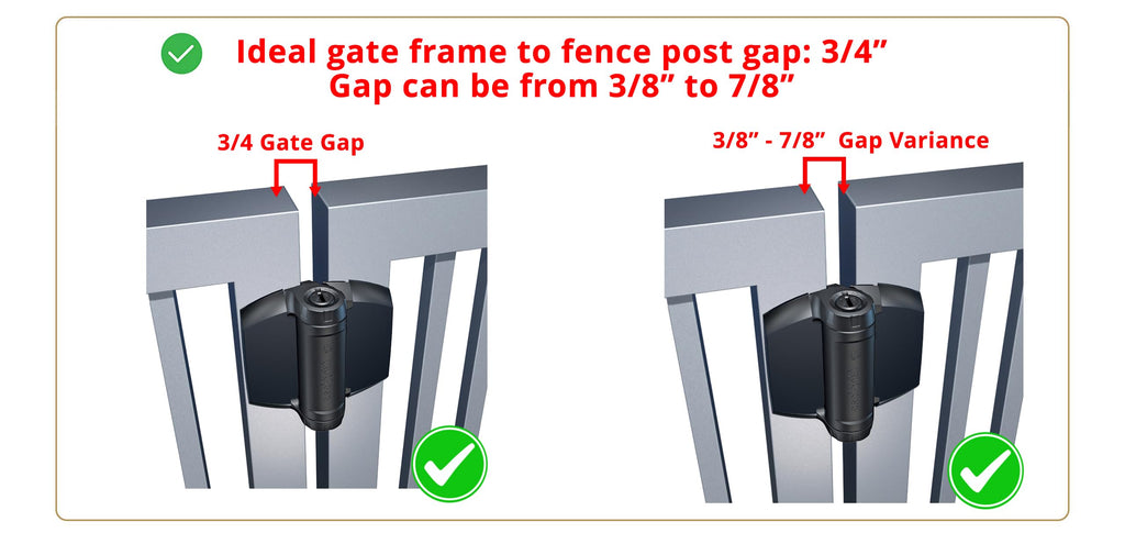 D&D TCA1S3BTS TruClose Regular Gate Hinge Square Metal Gates, Black, 2 pcs.