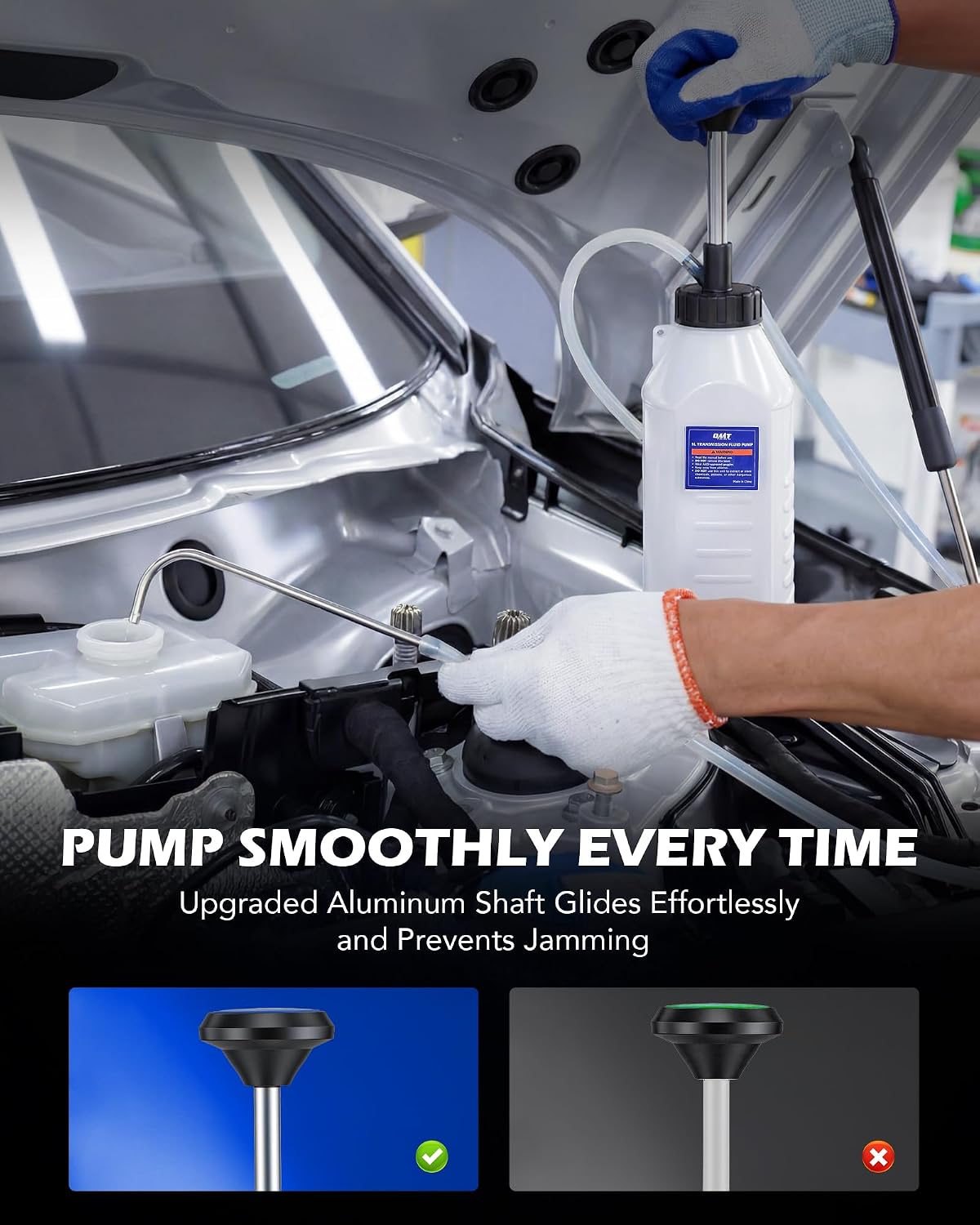 OMT 1L Hand Fuel Pump, Multi-Purpose Oil Pump with 39" Silicone Hose