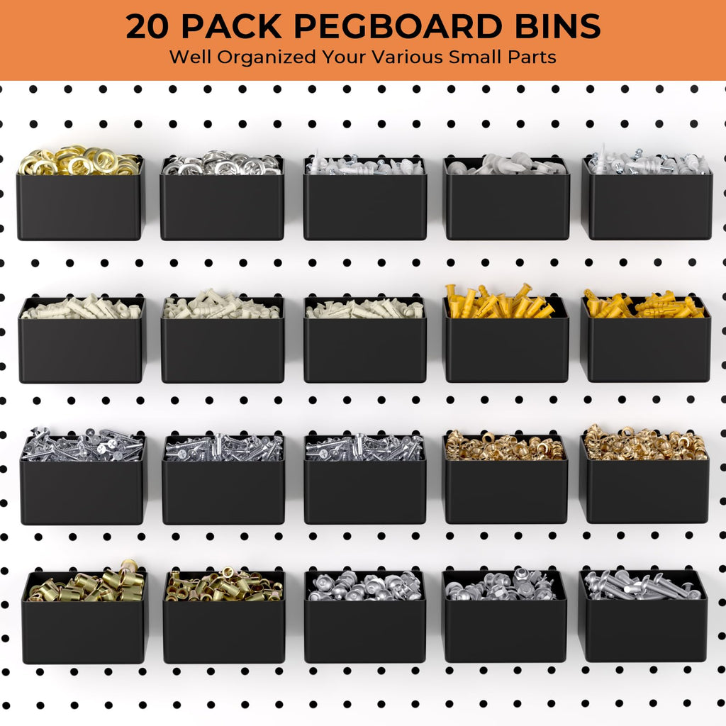 320PCS Pegboard Accessories Organizer Kit with Peg Borad Hooks & Bins