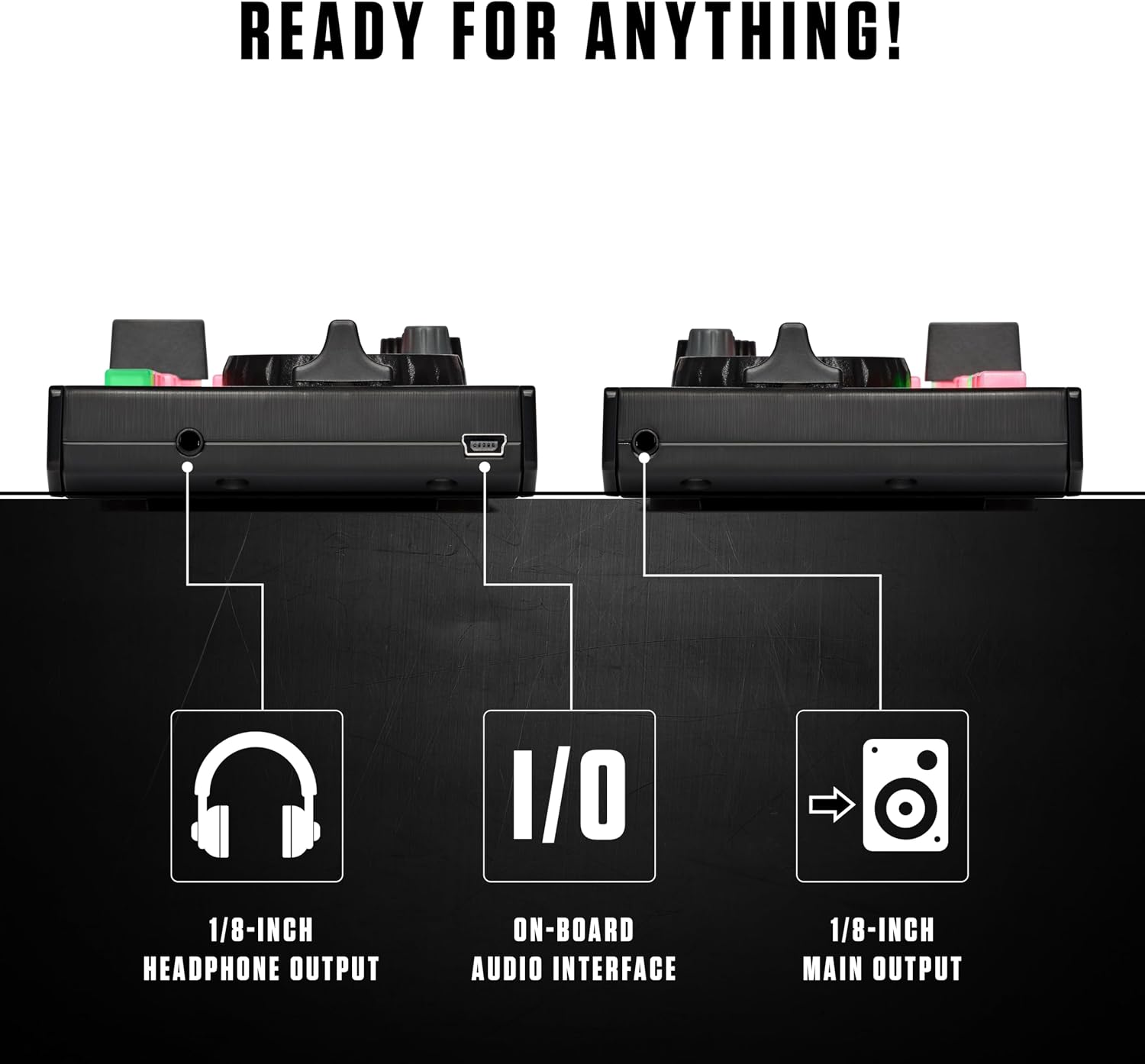 DJ2GO2 Touch Compact DJ Controller | Portable, 2-Deck, DJ Mixer, Touch-Capacitive Wheels, Integrated Audio Interface