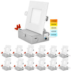 4 Inch Ultra Thin Square LED Recessed Lighting (12 Pack)