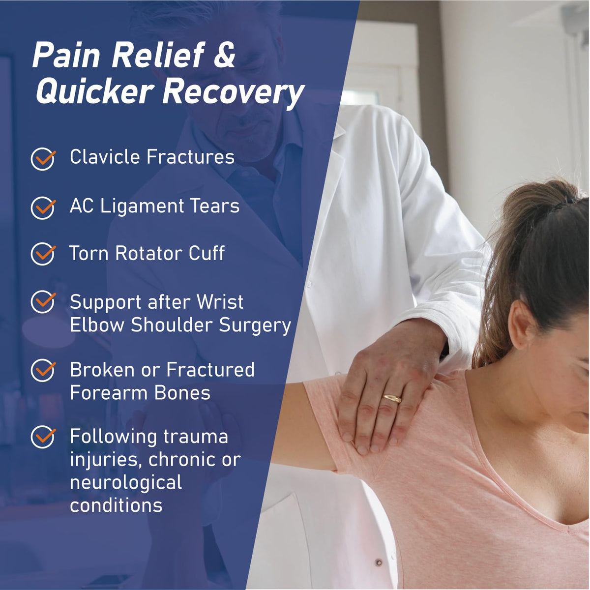 Duluxe Shoulder Immobilizer Arm Sling – Medical Sling with Adjustable Shoulder and Waist Straps for Torn Rotator