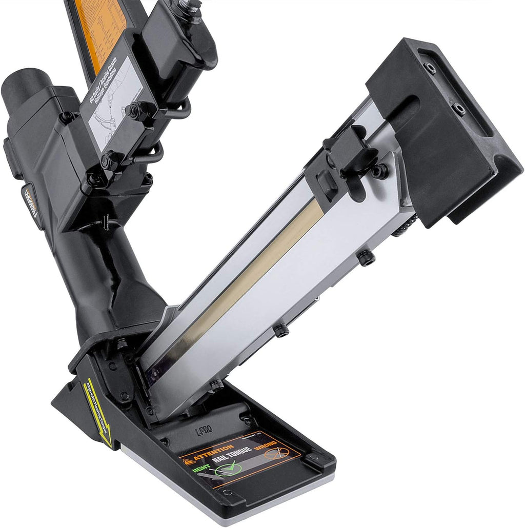 PFL618C Pneumatic 3-in-1 15.5-Gauge and 16-Gauge 2" Flooring Nailer/Stapler with Flooring Mallet and Interchangeable