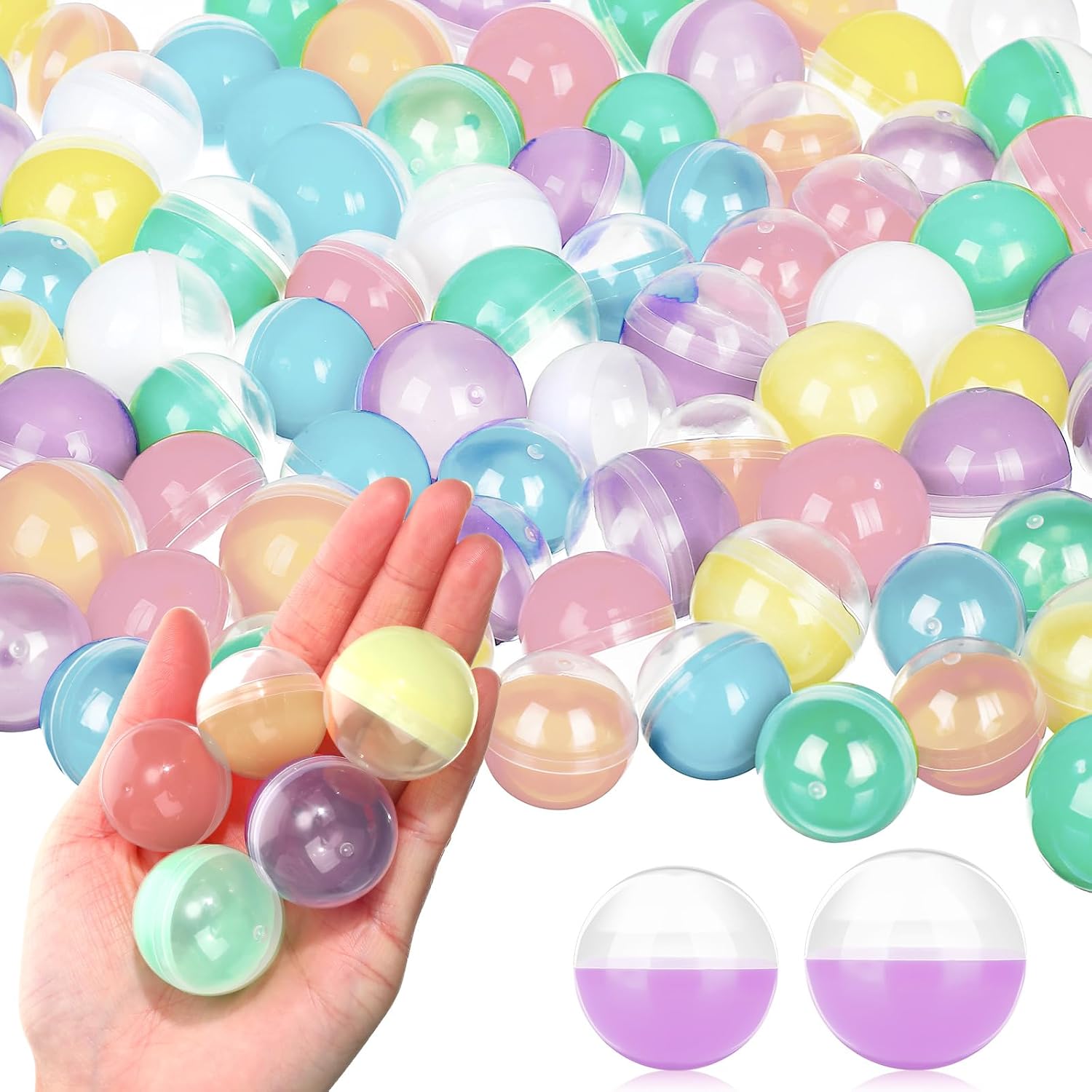 300 Pcs Gumball Machine Capsules Round Capsules 1.1" 1.25" Vending Machine Capsules Empty Clear Balls Toys Small