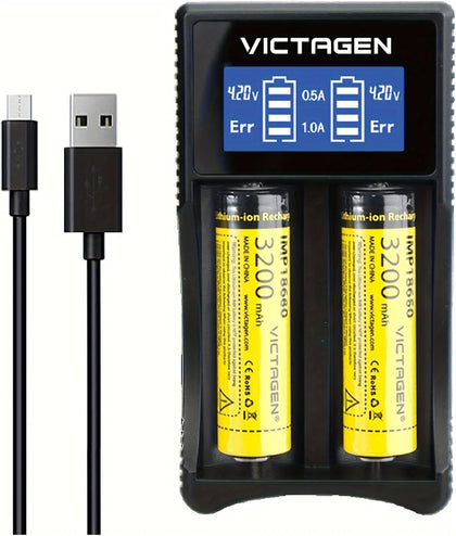 Ultimate Battery Charger Set- Speedy Charging for Rechargeable Batteries 3.7V Lithium-ion 18650 18490 18350 17670