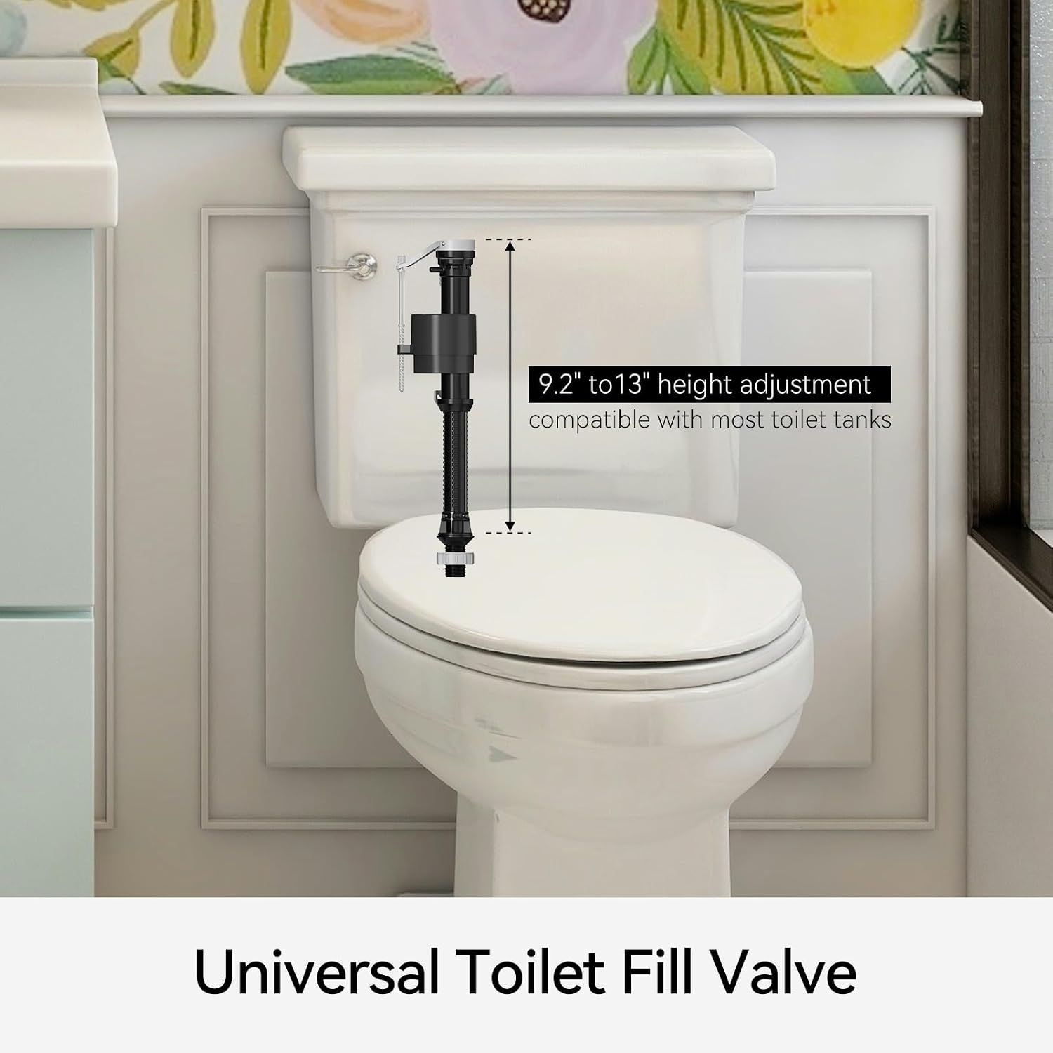 Toilet Fill Valve A1320, Toilet Repair Kit Inside Tank, Universal Toilet Replacement Kit, Quiet and Fast Stop Toilet