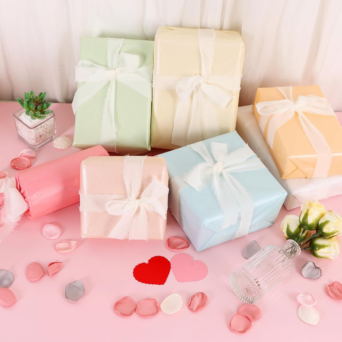 70 Sheets Pastel Metallic Glitter Tissue Paper Bulk for Gift Wrap