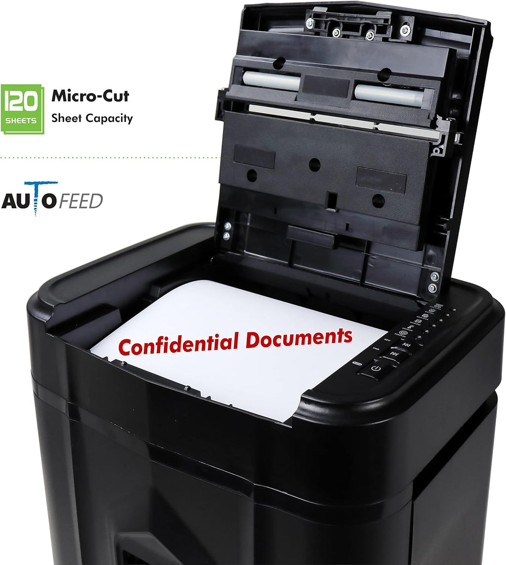 AU120MA 120-Sheet Auto Feed High Security Micro-Cut Paper Shredder / 30 Minutes (Black)