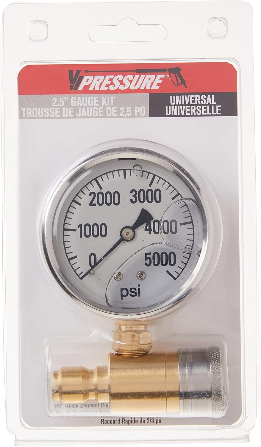 NorthStar Pressure Washer Pressure Gauge - 5000 PSI, 3/8in. Fitting