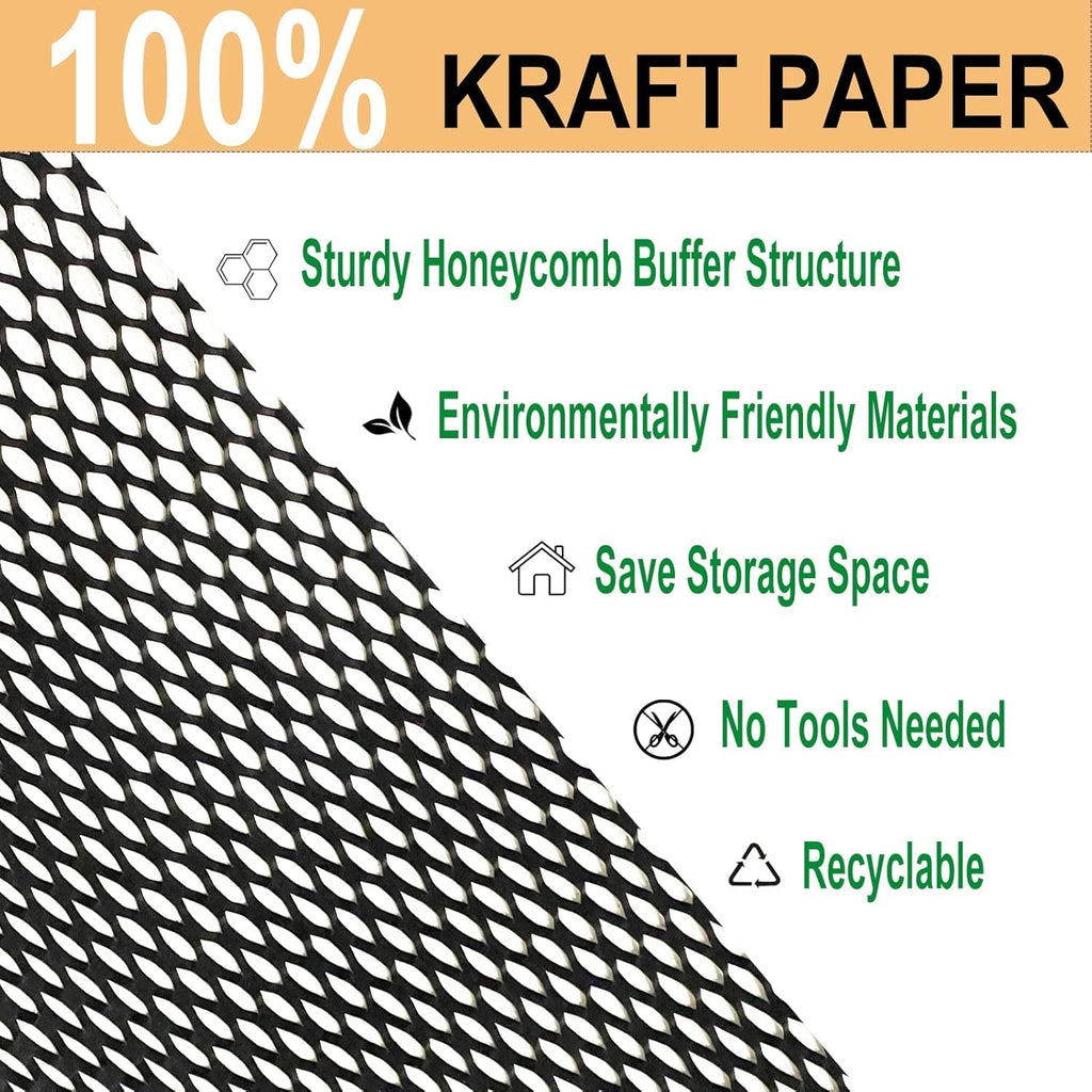 Honeycomb Packing Paper Black, 15"x230' Eco Friendly Packing Paper for Moving Recyclable Shipping Supplies Bubble