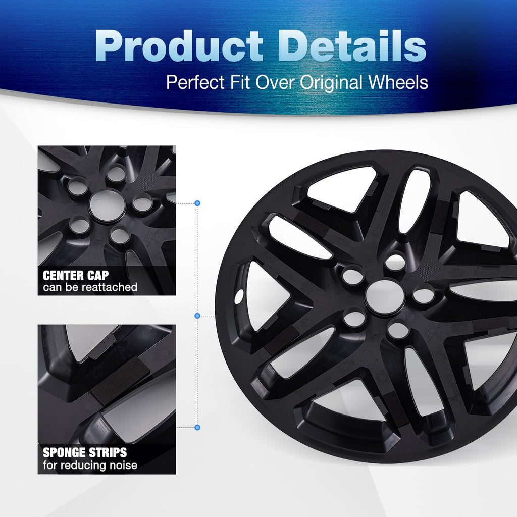 17" Wheel Skins for 2013-2016 Ford Fusion, Snap-on Design.