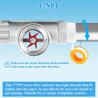 1" NPT Water Flow Indicator Flow Meter Indicator with Tape Stainless Flowmeter for Water Oil Gas