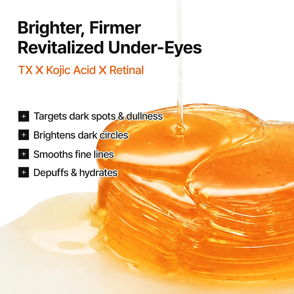 TX Kojic Acid Retinal Eye Patch for Dark Circles and Puffiness, Radiance Capsule-Infused Anti-Aging Eye Mask for
