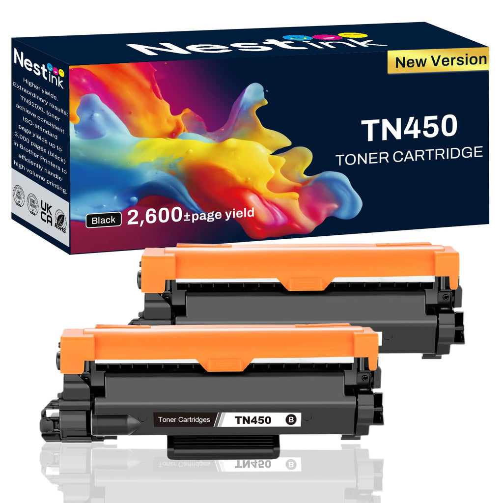 TN450 Toner Cartridge Replacement for Brother TN450 Series 2p Black